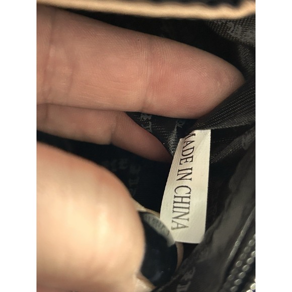 Fleur De Lis Rhinestone Leather Purse Embossed Tan Brown Shoulder Bag Western - Picture 14 of 16